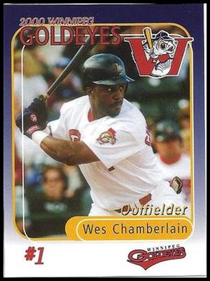 2000 Winnipeg Goldeyes Team Issue 7 Wes Chamberlain